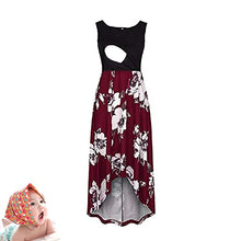Load image into Gallery viewer, H&JOY Women's Maternity Nursing Spaghetti Midi Dress Summer Pregnant Breastfeeding Tank Floral Dress (Tank Red, x_l)