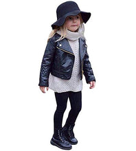 Load image into Gallery viewer, Clearance Sale Toddler Boys Girls Motorcycle Faux Leather Jackets Coat Winter Outwear for 1-5Y (Black, 5T)