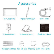 Load image into Gallery viewer, Huion KAMVAS Pro 12 Drawing Tablet with Screen Graphics Drawing Monitor Full-Laminated Pen Display with Battery-Free Pen and Adjustable Stand 8192 Pen Pressure(GT-116)