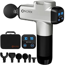 Load image into Gallery viewer, Cryotex Massage Gun – Back & Neck Deep Tissue Handheld Percussion Massager – Six Different Heads for Different Muscle Groups - 30 Speed Levels