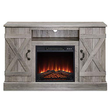 Load image into Gallery viewer, BELLEZE 47" TV Stand Entertainment Center for TV's Up to 50" W/Infrared Electric Fireplace, Grey Wash