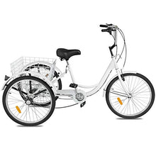 Load image into Gallery viewer, Adult Tricycle Bike 1/7 Speed 3-Wheel for Shopping W/Installation Tools Three-Wheeled Bicycle for Men and Women