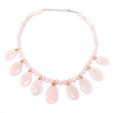 Load image into Gallery viewer, Michael Valitutti Palladium Silver Rose Quartz Multi Drop Beaded Necklace