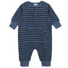 Load image into Gallery viewer, Grow by Gerber Baby Boys Organic 3-Pack Coverall Set, Black/White/Grey/Blue, Newborn