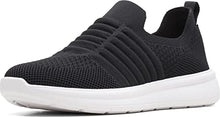 Load image into Gallery viewer, Clarks Women's Ezera Walk Sneaker, Black Knit, 10 Wide