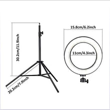 Load image into Gallery viewer, CWH&WEN Selfie Fill Lamp, 6 Inch LED Ring Light with Tripod Stand, 10 Brightness Levels and 3 Lighting Modes, for Selfie Pictures YouTube Videos Makeup