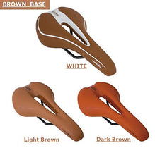 Load image into Gallery viewer, GORIX Bike Saddle Seat Comfortable Cushion with Rail Mountain Road Bicycle for Men and Women (GX-C19) (White×Celeste)