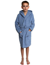 Load image into Gallery viewer, TowelSelections Big Girls’ Beach Cover-up, Kids Hooded Cotton Terry Pool Cover-up Size 12 Blue