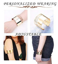 Load image into Gallery viewer, Hanpabum Women Gold Tone Choker Necklace and Cuff Bangle Bracelet Jewelry Set Exaggerated Punk Style (A:Gold Tone)