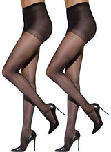 Load image into Gallery viewer, Silkies Women's Control Top Pantyhose with Light Support Legs (2 Pair Pack)-Small Jet Black