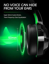 Load image into Gallery viewer, ZIUMIER Z66 Gaming Headset for PS4, PS5, Xbox One, PC, Wired Over Ear Headphone with Noise Isolation Microphone, LED RGB Light,Surround Sound for Laptop Computer, Green
