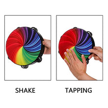 Load image into Gallery viewer, Coloch 2 Pack Wood Radiant Tambourine with Double Row Jingles, Hand Held Drum Reflective Tambourine Percussion Musical Instrument for Kid& Adult, Party, KTV, Church, Music Show, 8 and 10 Inch