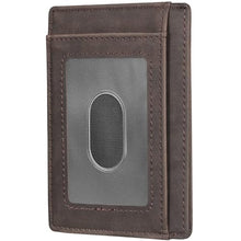 Load image into Gallery viewer, Travelambo Front Pocket Minimalist Leather Slim Wallet RFID Blocking Medium Size(02 CH Coffee