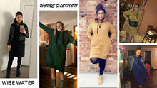 Load image into Gallery viewer, WiseWater Womens Sweatshirt Dress Hoodie Long Tunic Dress Solid Pullover Loose Sweater Hoodie Tops Plus Size (Brown, l)