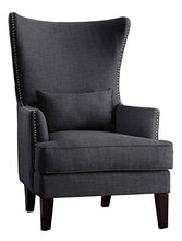Load image into Gallery viewer, Homelegance Avina Fabric Wingback Chair, Charcoal