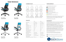 Load image into Gallery viewer, Steelcase Gesture Office Desk Chair with Headrest in Elmosoft Genuine Saddle L147 Leather Plus Lumbar Support Low Platinum Metallic Frame with Seagull Seat/Back Merle Arms (Light/Light)