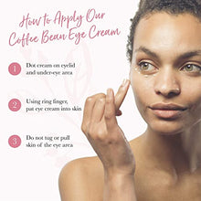 Load image into Gallery viewer, 100% Pure Coffee Bean Caffeine Eye Cream Refresh & Hydrate Under Eye Treatment Reduce Puffiness, Dark Circles, Wrinkles with Green Tea, Rose Hip, Vitamin E - Youthful Vibrant Eyes - Vegan - 1 oz