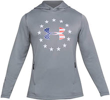 Load image into Gallery viewer, Under Armour Men's Freedom Tech Terry Hoodie, Steel (035)/White, Large