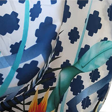 Load image into Gallery viewer, Hoperay Caftans Loungewear for Women Beach Swimsuit Cover Ups Woven Mesh Neckline 3/4 Sleeve Floral Print Kaftans Dresses Plus Size Summer Beachwear