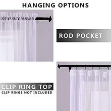Load image into Gallery viewer, Reversible Ombre Curtains Teal White Sheer Window Curtain Panel 2 Faux Linen Semi Sheer Curtains for Bedroom Decor Kid Nursery Living Room 52 x 84 Inch Length Gradient Aqua Blue Turquoise Teal Green