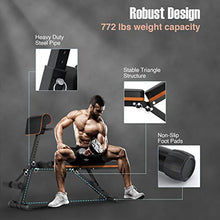 Load image into Gallery viewer, PERLECARE Adjustable Weight Bench for Full Body Workout - All-in-One Durable Exercise Bench Holds up to 772 lbs, Foldable Flat/Incline/Decline Workout Bench with Two Exercise Bands for Home Gym