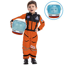 Load image into Gallery viewer, Astronaut Helmet, Space Helmet with Blue Movable Visor, Party Costume, School Classroom Dress Up, Pretend Role Play Party Supplies, Kids Christmas Toys Birthday Gifts, Blue and Orange