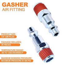 Load image into Gallery viewer, GASHER 1/4-Inch Brass Industrial Coupler,1/4 Inch NPT Threads Size, Quick Connect Air Coupler & Air Plug