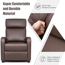 Load image into Gallery viewer, Giantex Recliner Chair for Living Room, Recliner Sofa Wingback Chair w/Massage Function, Padded Seat PU Leather Reclining Chair w/Side Pocket, Home Theater Seating Massage Recliner Easy Lounge (Brown