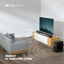 Load image into Gallery viewer, Sound Bar with 【Dolby】, 2.1 CH TV Soundbar with Subwoofer Works with 4K&HD TVs (D2, 200W)