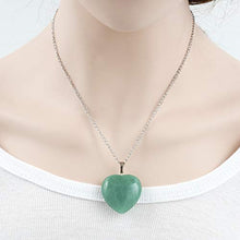 Load image into Gallery viewer, You are My Only Love Natural Aventurine Gemstone Large Heart Pendant Necklace Healing Crystals Reiki Chakra Gem Stone 18 Inch GGP8-3