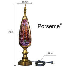 Load image into Gallery viewer, Porseme Decorative Turkish Arabian Table Lamp with Handmade 3D Effect Glass and Bronze Base for Bedroom, Bedside, Living Room, Office