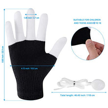Load image into Gallery viewer, Aywewii LED Gloves, Light Up Gloves for Kids, Flashing LED Gloves with LED Shoelaces Set, Children LED Gloves Glow Flashing Novelty Kids Toys for Best Costume Gift Indoor(White)