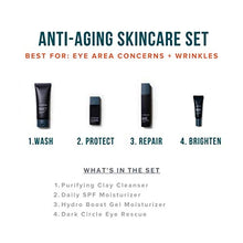 Load image into Gallery viewer, Cardon Anti Aging Skin Care Set for Men | Includes Cardon Dark Circle Eye Rescue, SPF 30 Moisturizer, Face Wash, and Night Cream for Wrinkle Repair | Mens Grooming Skin Care Set