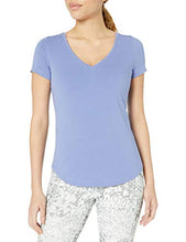 Load image into Gallery viewer, Amazon Brand - Core 10 Women's Pima Cotton Blend Short Sleeve V-Neck T-Shirt, Bleached Blue, 3X