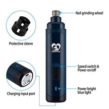 Load image into Gallery viewer, Casfuy Dog Nail Grinder Upgraded - Professional 2-Speed Electric Rechargeable Pet Nail Trimmer Painless Paws Grooming & Smoothing for Small Medium Large Dogs & Cats (Dark Blue)