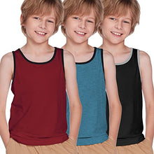 Load image into Gallery viewer, Boyoo Big Boys 3 Pack Cotton Tank Tops Y-Back Casual T Shirts Youth Sleeveless Shirts Undershirts for 5-13 Years