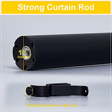 Load image into Gallery viewer, NICETOWN Matte Black Curtain Rod Set Standard 1 1/8 Diameter with Decorative Petal Caps Adjustable for Sliding Glass Door/Living Room Windows 72-144" Length, Sold by Single