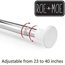 Load image into Gallery viewer, Deluxe Stainless Steel Sliding Door Guard Adjustable 23–40 inches w/White Caps - Feel Safe at Home with This Adjustable Home Security Bar 1" Dia. (1)