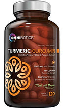 Load image into Gallery viewer, Organic Turmeric Curcumin Supplement 1500mg with BioPerine | 95% Standardized Curcuminoid Extract & Organic Root Powder with Piperine Black Pepper Fruit (10mg), 120 Vegetarian Capsules