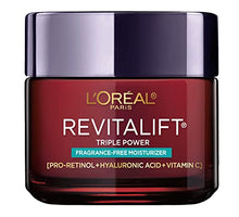 Load image into Gallery viewer, L’Oreal Paris Skincare Revitalift Triple Power Fragrance-Free Face Moisturizer with Pro Retinol, Hyaluronic Acid & Vitamin C, Reduce Wrinkles, Firm and Brighten Skin, 2.55 Oz
