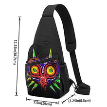 Load image into Gallery viewer, Alomama The Legend of Zelda The Ancient Evil Majoras Mask Sling Backpack Sling Bag Black Crossbody Daypack Casual Backpack for Travel, Hiking, Cycling, Camping for Women & Men