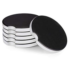 Load image into Gallery viewer, Sublimation Blanks Absorbent Car Coasters 6pcs, Auto Coasters for Cup Holders, Ceramic Car Coasters Absorb Spills to Keep Cupholders Clean (Black)