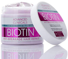 Load image into Gallery viewer, Advanced Clinicals Biotin Anti-Breakage Hair Repair Mask. Strengthen Broken, Color-Treated Hair with Repairing Deep Conditioner Manuka Honey & Caffeine. Hydrating Mask Restores Weak Hair (12 Oz)