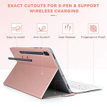 Load image into Gallery viewer, Bluetooth Backlit Keyboard Case for Samsung Galaxy Tab S6 10.5, Detachable Wireless Keyboard US Layout with Leather Cover for Samsung Galaxy Tab S6 T860 / T865 10.5, Rose Gold