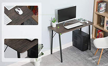 Load image into Gallery viewer, Office Computer Desk Modern Study Writing Table Small Kids Desk Home Wood Work Desk with Metal Legs Industrial Tiny Desk for Bedroom, 39.4 x 18.9 x 29.1 inch Walnut Brown