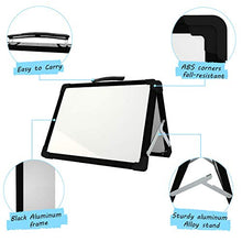 Load image into Gallery viewer, Portable White Board,12×16inches Small Dry Erase Board Double-Side Desktop Foldable Magnetic Whiteboards Easel Stand for Kids Education,Office and Home&School-Color Black