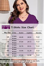 Load image into Gallery viewer, CARROTMOB Plus Size Tops for Women Summer Short Sleeve V Neck Tshirts Light Purple 2X