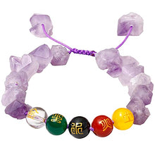 Load image into Gallery viewer, XHUUU Five Elements with Drusy Quartz Raw Amethyst Crystal Bracelet for Women Healing Crystals Beads for Bracelets Adjustable Meditation Accessories