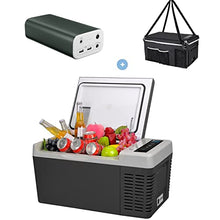 Load image into Gallery viewer, F40C4TMP Portable Refrigerator Freezer 20 Quart (-7.6℉~50℉) with Insulated Transit Bag and 216Wh Portable Power Station Fits for Truck, RV, Boat, Camping,Travel