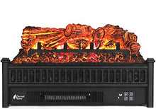 Load image into Gallery viewer, TURBRO Eternal Flame EF23-PB Electric Fireplace Logs, 23" Remote Control Fireplace Insert Log Heater, Realistic Pinewood Ember Bed, Thermostat, Timer, 1400W Black
